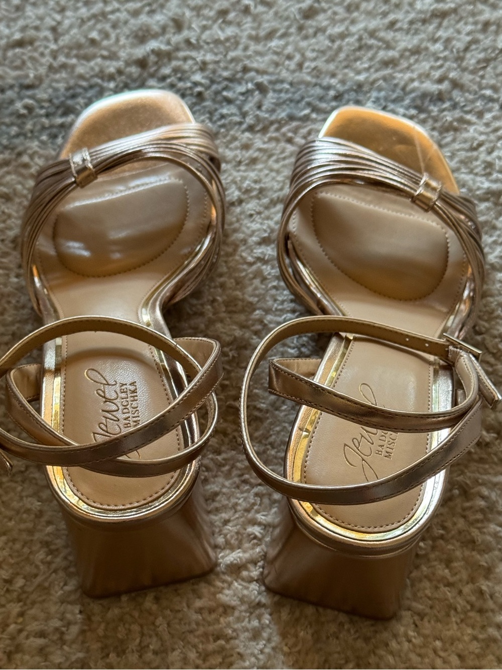 NEW Jewel Badgely Mischka Michelle Ankle Strap Sandal in Rose Gold - Picture 10 of 11